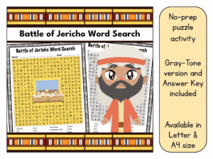 Joshua And The Battle Of Jericho Word Search Bible Puzzle Activity Worksheet Made By Teachers
