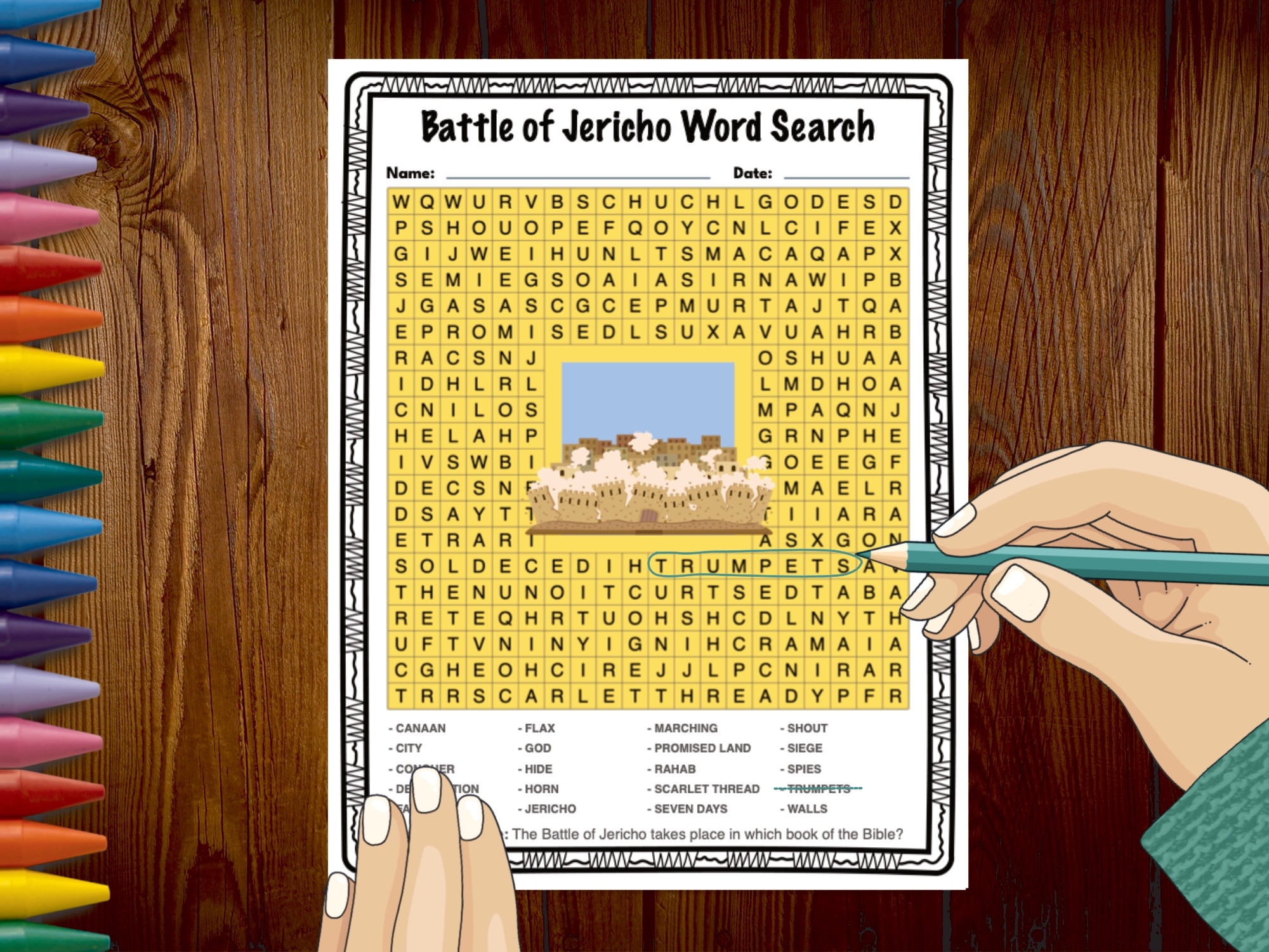 Joshua And The Battle Of Jericho Word Search Bible Puzzle Activity Worksheet Made By Teachers