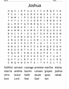 Joshua Word Search WordMint