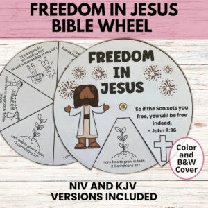 July 4th Bible Wheel Craft Lesson Freedom In Jesus 4th Of July Bible Lesson Sunday School Lesson Printable Christian Kids July 4th Craft Etsy
