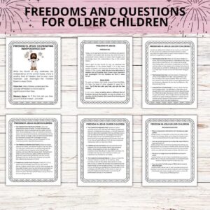July 4th Sunday School Bible Lesson Printable Freedom In Jesus Lesson For Independence Day For Children s Church Kids Salvation Invitation Etsy