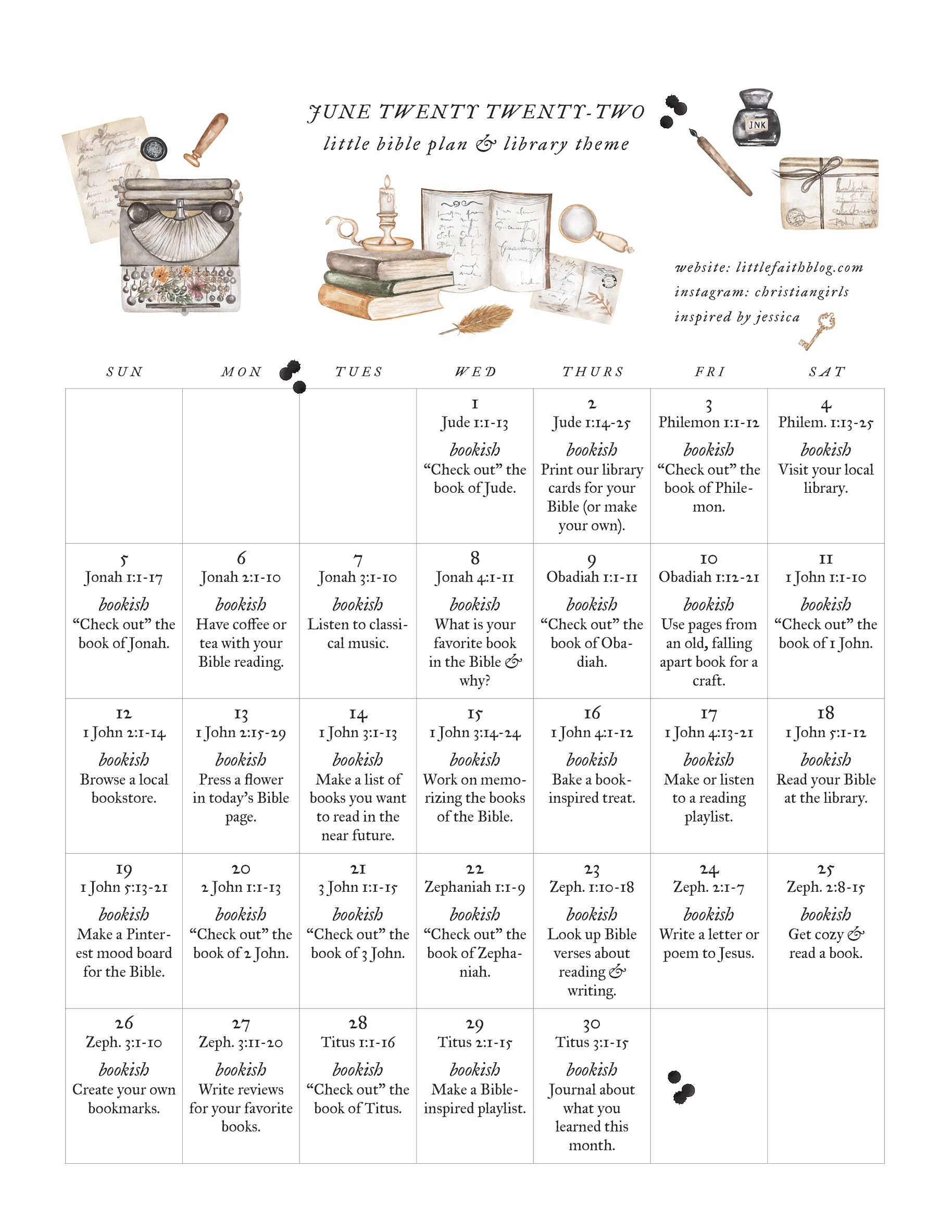June 2022 Bible Reading Plan Library Theme Check Out 9 Books Of The Bible Little Faith Blog