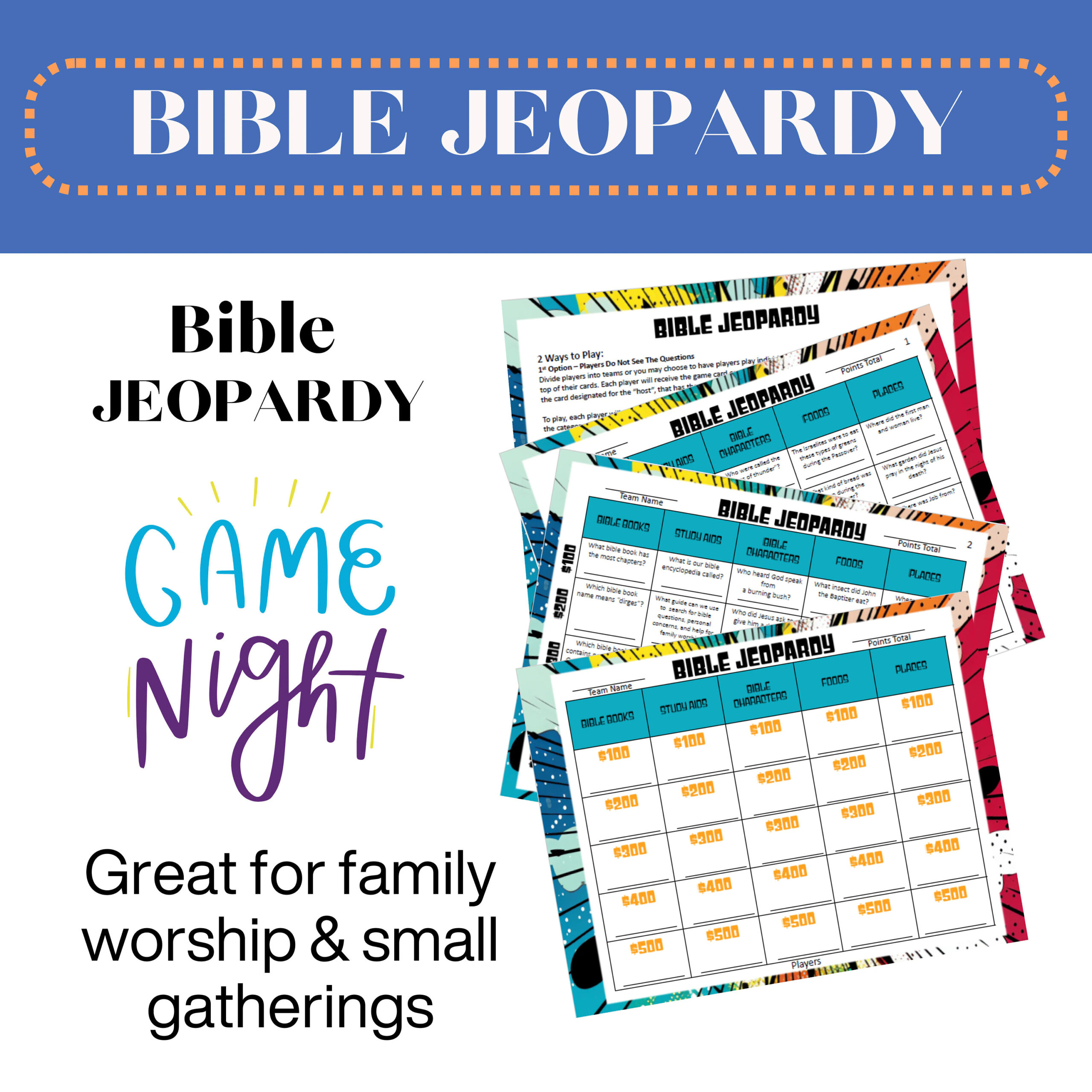 Bible Jeopardy Printable