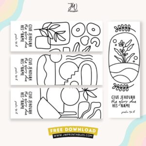 JW Free Printable Psalm 96 8 JW 2025 Yeartext Coloring Bookmarks Abstract Design JW Printables