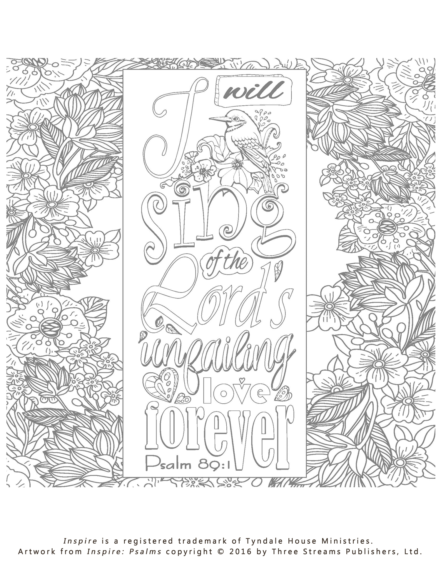 Adult Printable Coloring Sheet Bible Verse