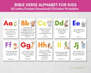 Kids ABC Bible Verse Cards Printable Scripture Toddler Learning PDF Etsy