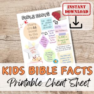 KIDS BIBLE FACTS Bible Cheat Sheet For Kids Youth And Adults Study Guide Outline Overview Sunday School Lesson Plan Christian Printable Etsy