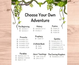 Kids Bible Reading Plan Choose Your Own Adventure Family Devotions Christian Homeschool Kids Bible Study Printable Checklist Etsy