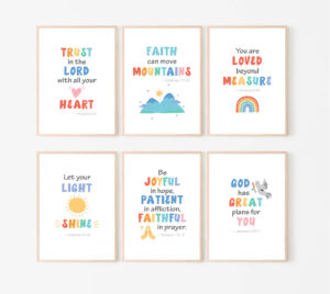 Kids Bible Verse Wall Art Scripture Posters Church Sunday School Decor Christian Education Homeschool Preschool Scripture Print Etsy