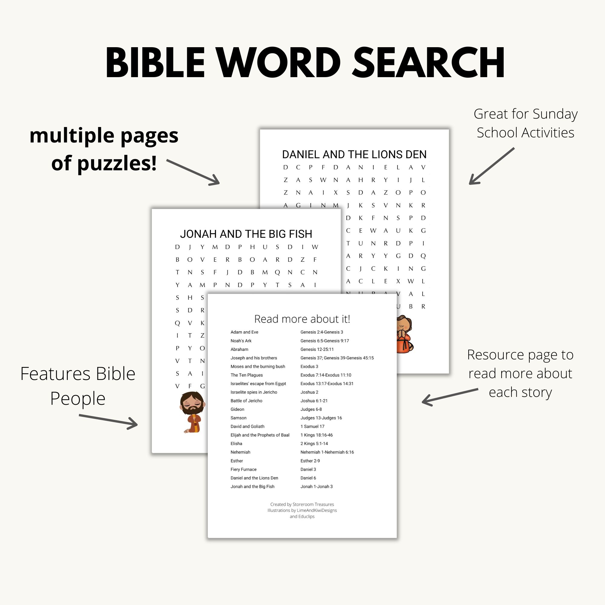 Kids Bible Word Search Printable Old Testament Classful