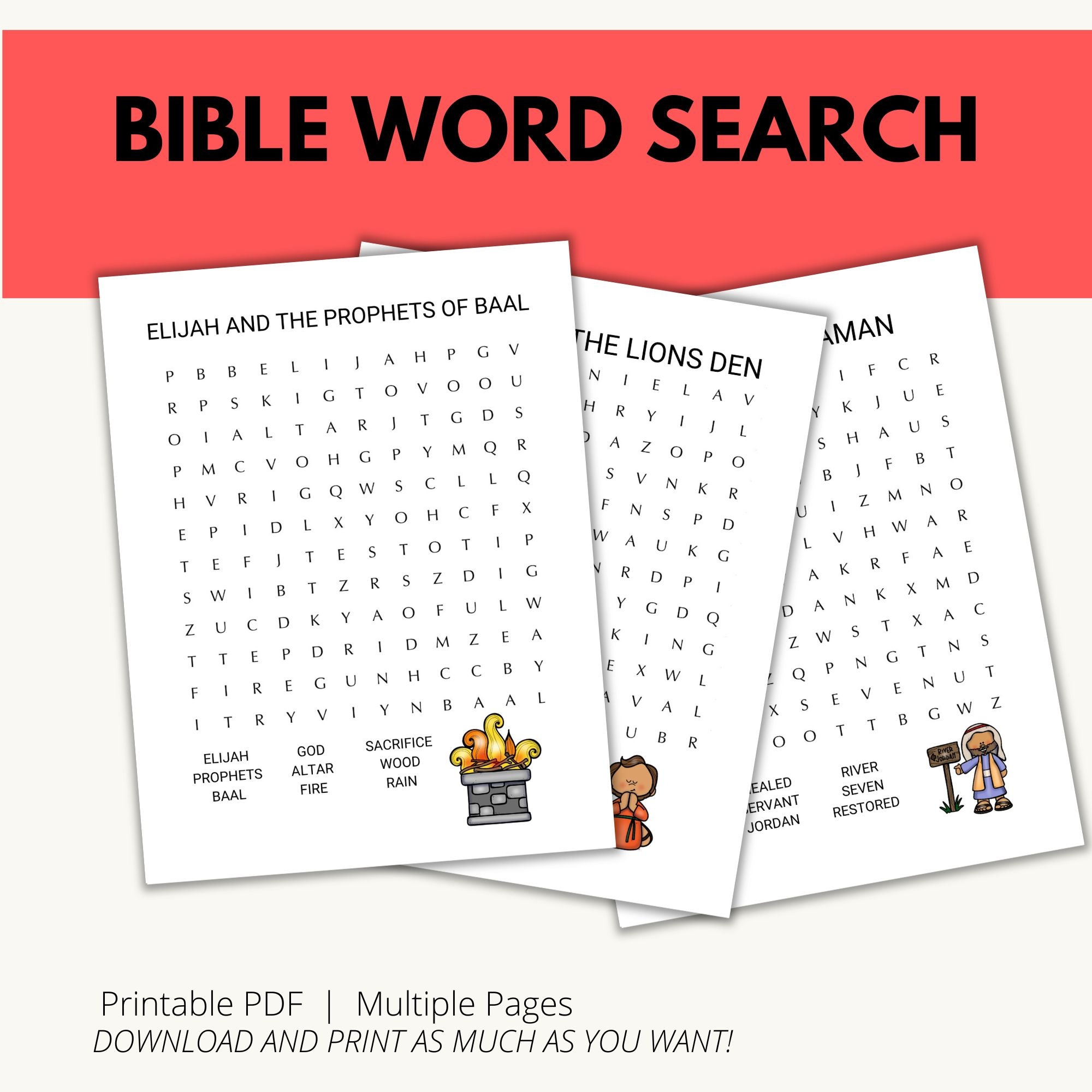 Word Search Books of the Bible Free Printable