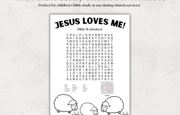 Kids Biblical Word Search Etsy