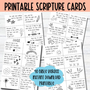 Kids Printable Scripture Cards KJV Bible Verse Flashcards Coloring Memory Verse Cards Christian Sunday School Printable King James Version Etsy