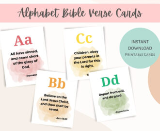 KJV Alphabet Bible Verse Cards Homeschool Scripture Art digital Download Etsy