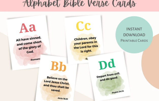 KJV Alphabet Bible Verse Cards Homeschool Scripture Art digital Download Etsy