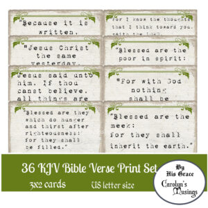 KJV Bible Verse Print Set Printable KJV Scripture Prayer Journal Bible Verse Cards Journal Supplies Etsy