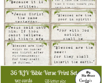 KJV Bible Verse Print Set Printable KJV Scripture Prayer Journal Bible Verse Cards Journal Supplies Etsy