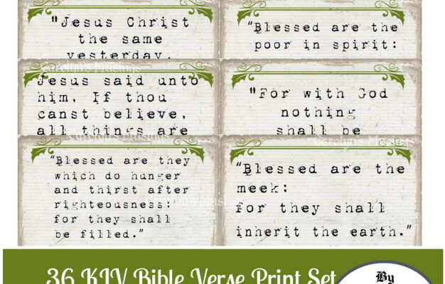 KJV Bible Verse Print Set Printable KJV Scripture Prayer Journal Bible Verse Cards Journal Supplies Etsy