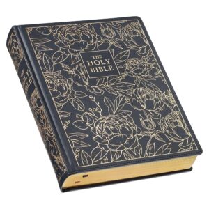 KJV Holy Bible Large Print Note taking Bible Faux Leather Hardcover King James Version Navy W Gold Floral KJV Note taking Editions Christian Art Publishers 9781642728859 Amazon Books