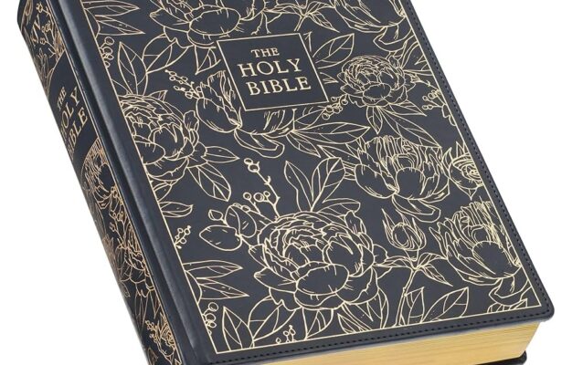 KJV Holy Bible Large Print Note taking Bible Faux Leather Hardcover King James Version Navy W Gold Floral KJV Note taking Editions Christian Art Publishers 9781642728859 Amazon Books