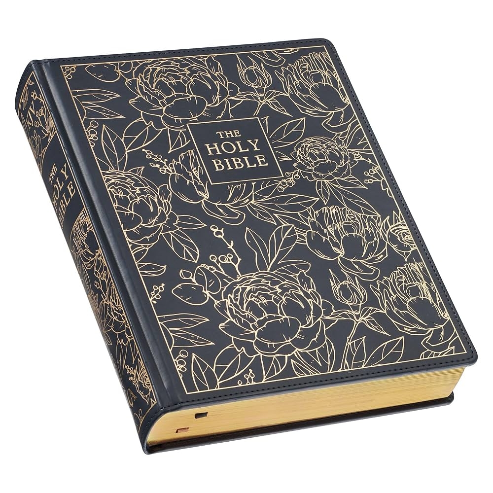 KJV Holy Bible Large Print Note taking Bible Faux Leather Hardcover King James Version Navy W Gold Floral KJV Note taking Editions Christian Art Publishers 9781642728859 Amazon Books