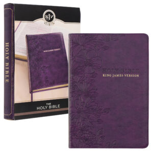 KJV Holy Bible Large Print Softcover Red Letter Thumb Index King James Purple Floral Walmart