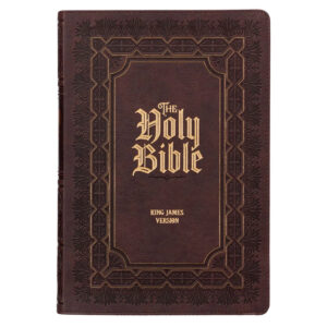 KJV Study Bible Large Print King James Version Holy Bible Thumb Tabs Ribbons Faux Leather Dark Brown Debossed Hardcover Walmart