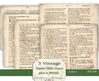 KJV Vintage Bible Papers Prayer Journal Printable Faith Journal