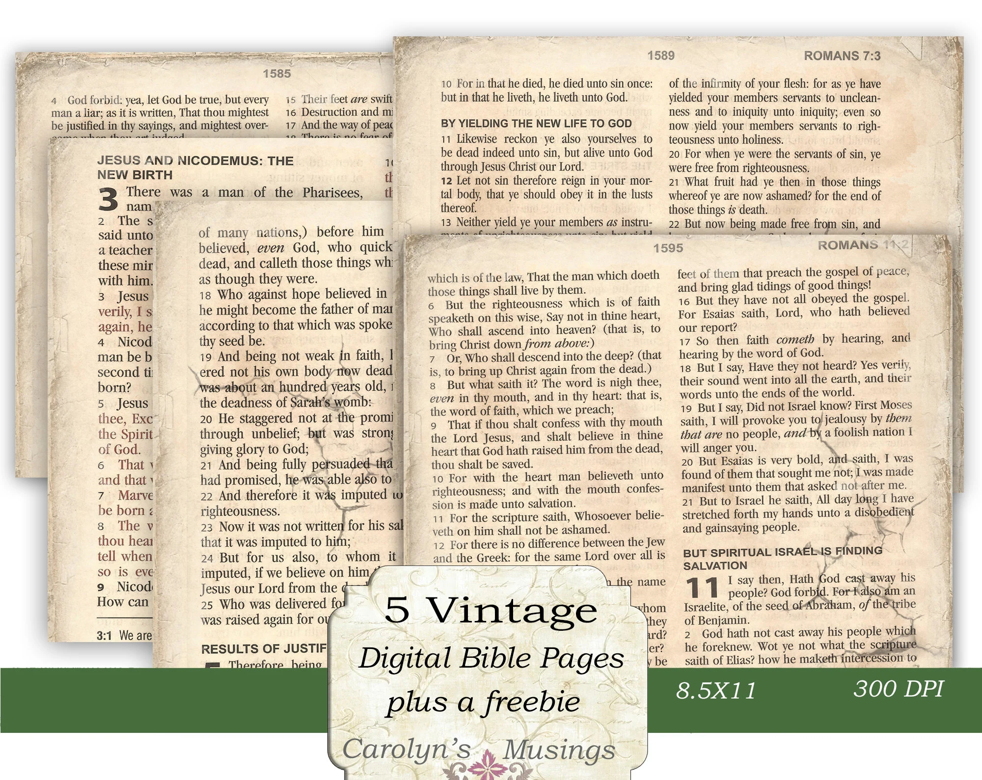 KJV Vintage Bible Papers Prayer Journal Printable Faith Journal 