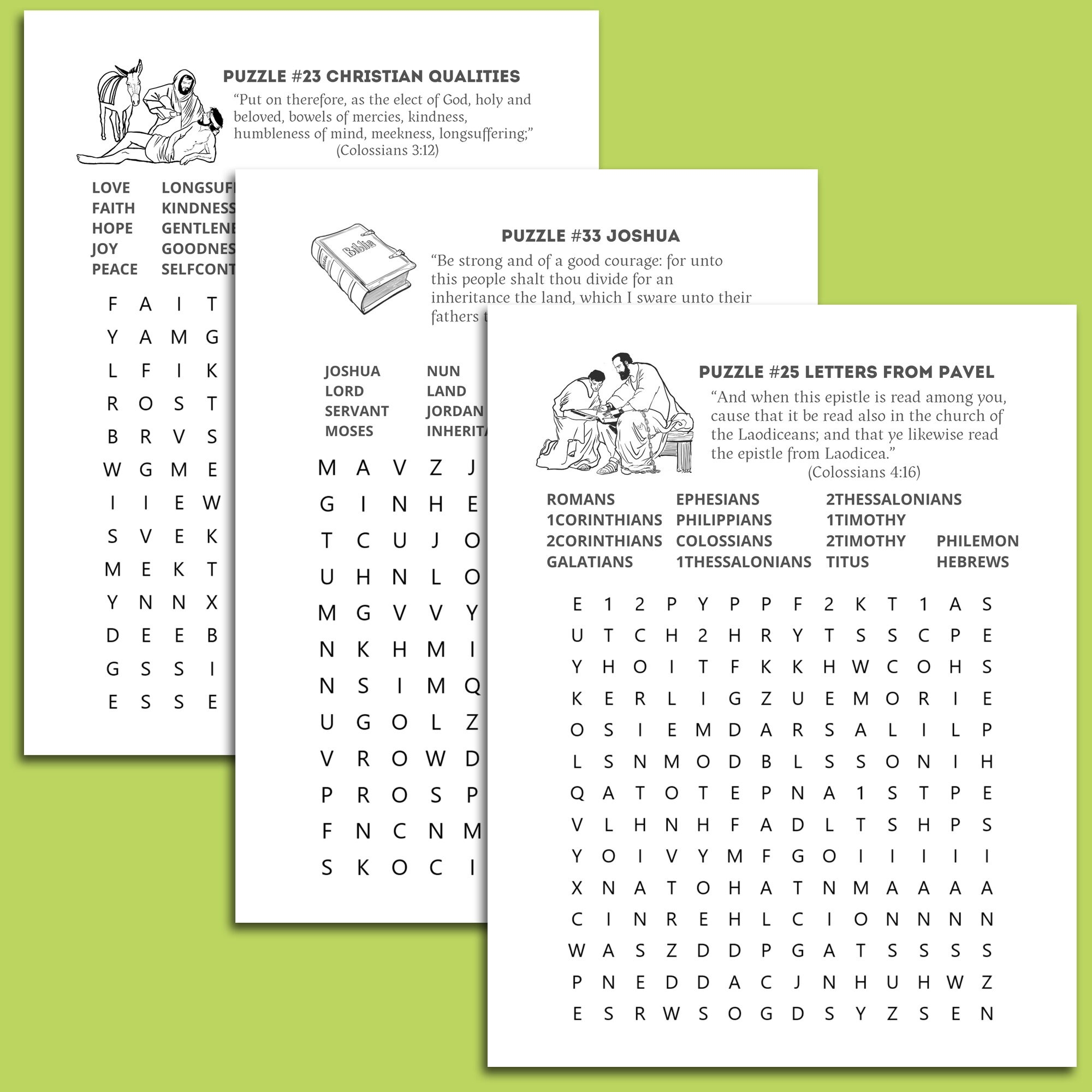 Large Print Bible Word Search 100 Puzzles Based On Various Biblical Themes With Solutions Etsy