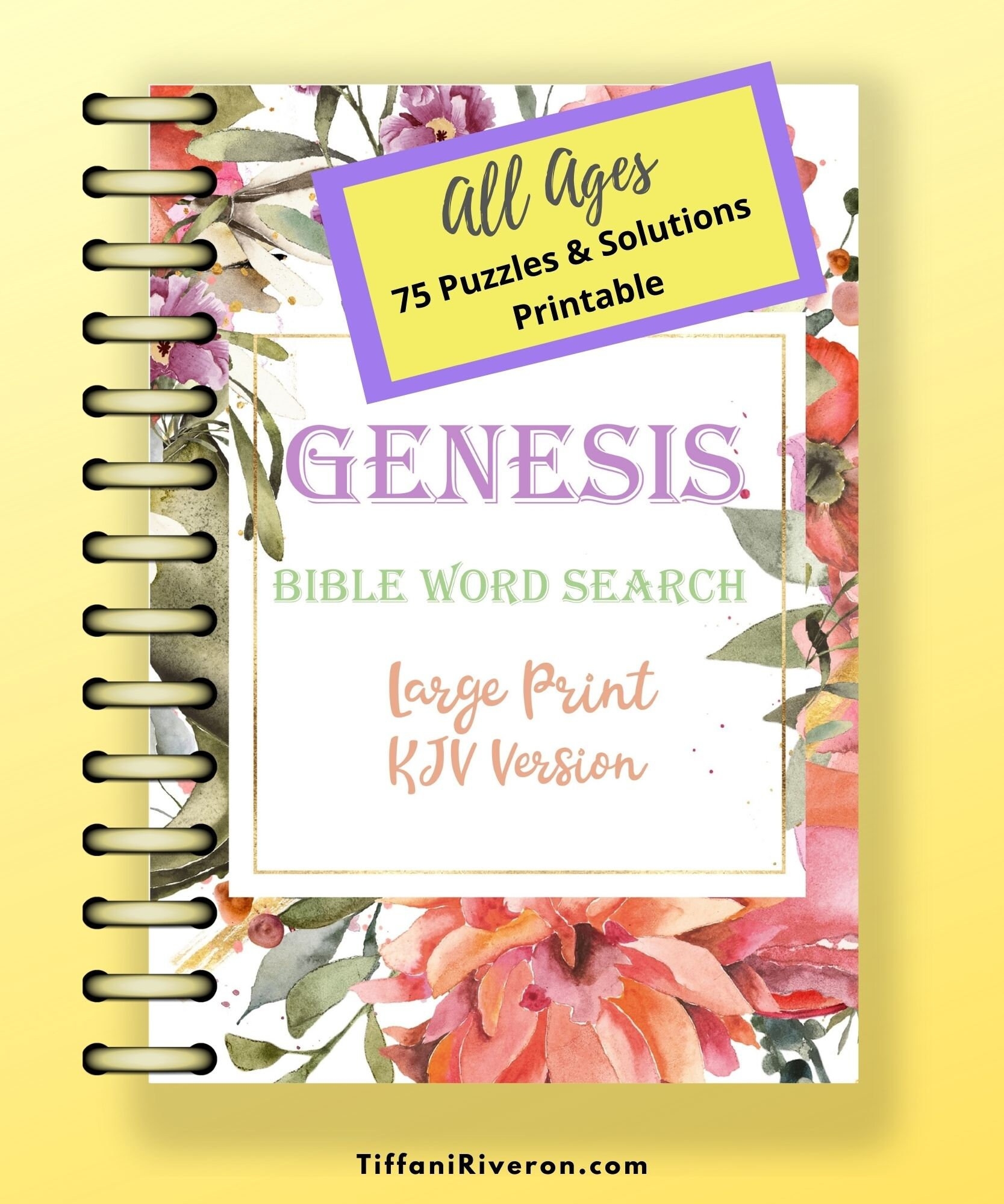 Large Print Bible Word Search Puzzle Book Genesis KJV Printable For Adults And Children Of All Ages Elderly And Teens Etsy