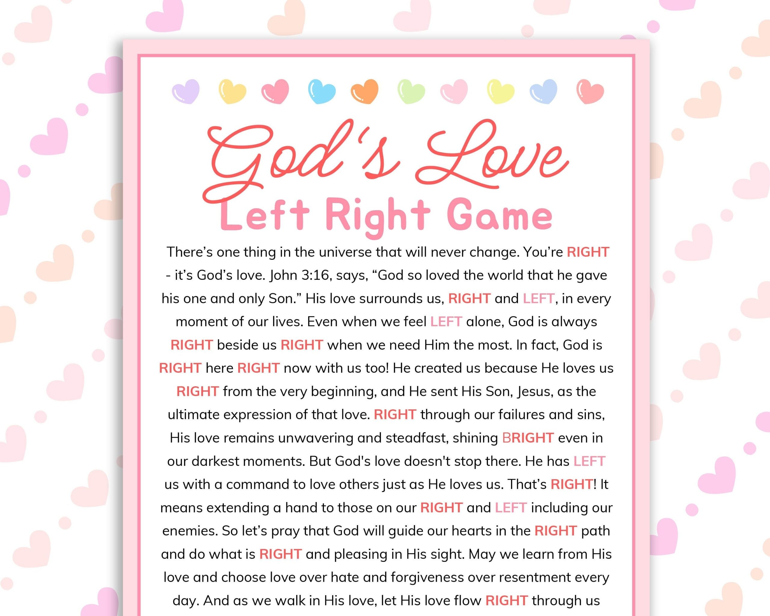 Left Right Game For Church Shop On Pinterest