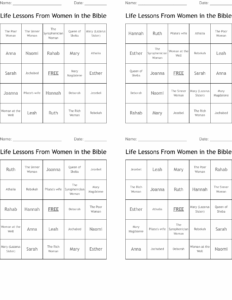 Life Lessons From Women In The Bible Bingo Cards WordMint