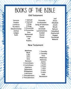 List Of Books Of The Bible Free Printable Worksheets Library