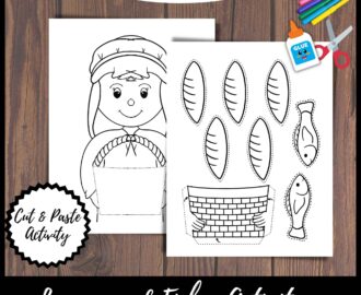 loaves and fishes bible activity bible craft sunday school cut and paste christian printab made by teachers