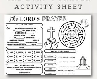 Lord s Prayer Activity Sheet Bible Story Coloring Page digital Download Etsy