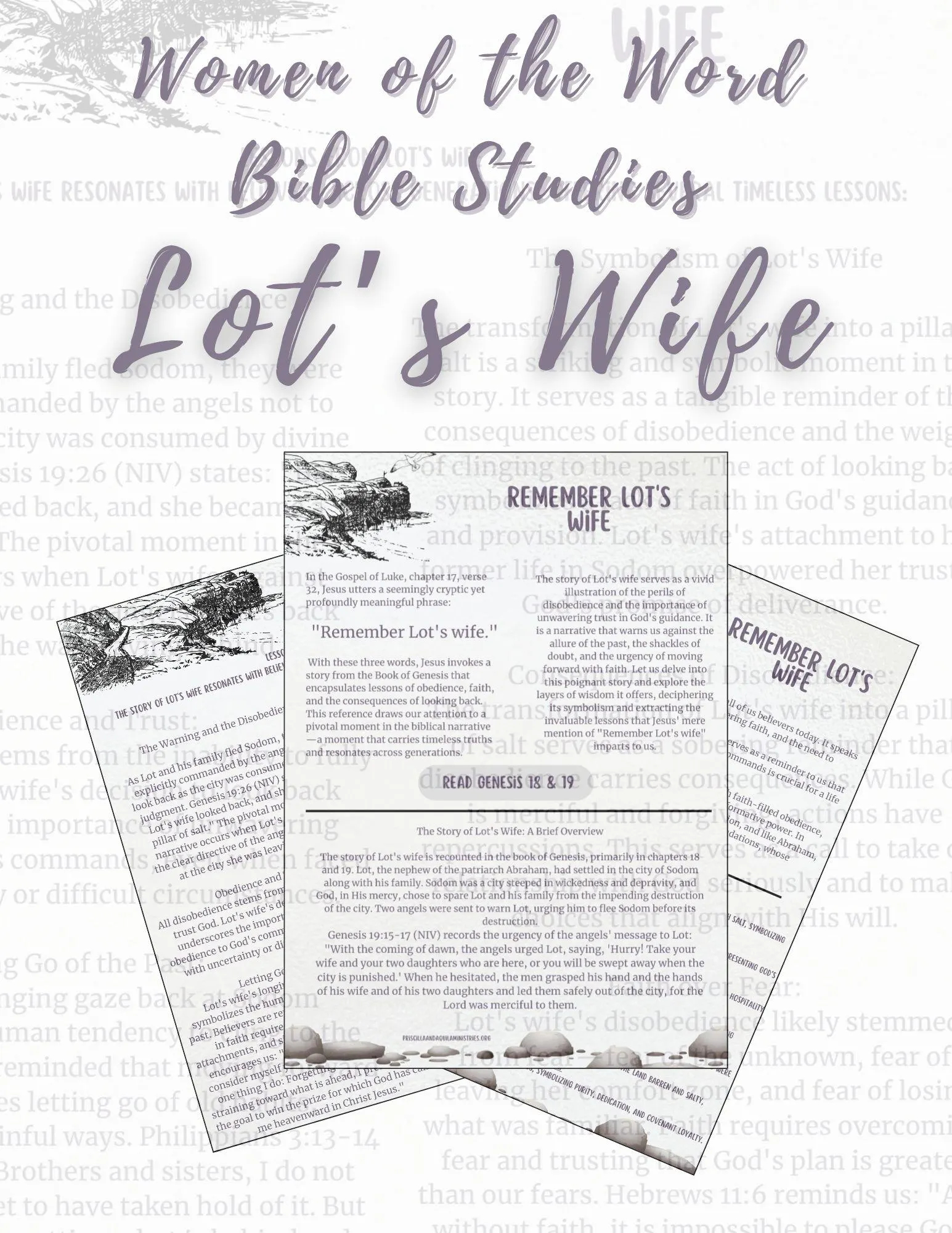 Lot s Wife A Bible Study For Women Printable PDF Devotional With Questions Journal Page Etsy