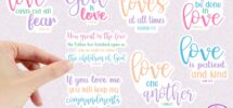 Love Bible Verse Printable Stickers For Cricut