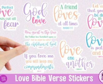 Love Bible Verse Printable Stickers For Cricut