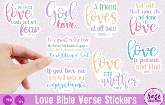 Love Bible Verse Printable Stickers For Cricut