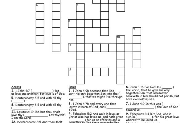 Love Verses Crossword WordMint