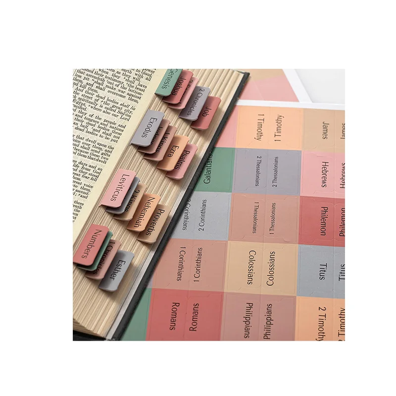 Low MOQ Blessed Self Bible Tabs Large Print Laminated Bible Dividers Old And New Testament Watercolor