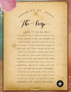 Luke 11 33 36 NIV Printable Parable Study Sheet The Lamp