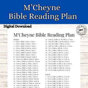 M cheyne Bible In A Year Reading Plan Printable Reading Plan PDF 2025 Bible Reading Plan Etsy