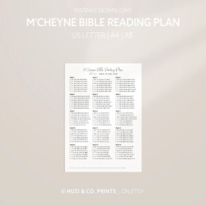 M Cheyne Bible Reading Plan Bible Reading Plan Printable 1 Year Bible Plan Read The Bible In A Year Bible Tracker A4 A5 US Letter
