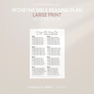 M Cheyne Bible Reading Plan Large Print Bible Printable 1 Year Bible Plan Read The Bible In A Year Bible Tracker A4 A5 US Letter