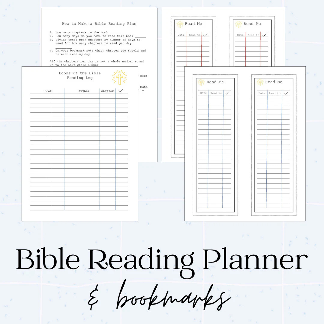 Make A Bible Reading Plan Log Bookmarks Etsy