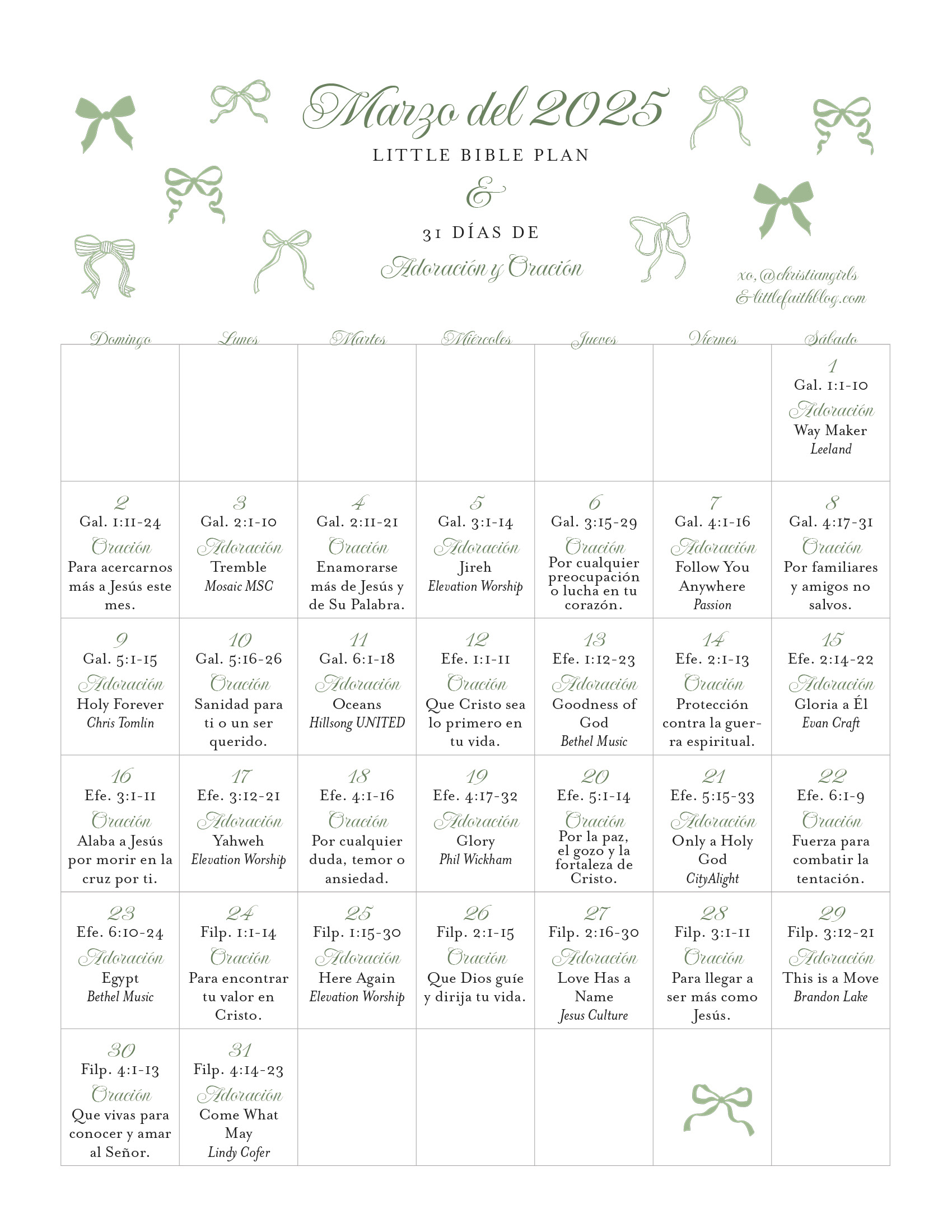 March 2025 Little Bible Plan 31 Days Of Worship Prayer Little Faith Blog