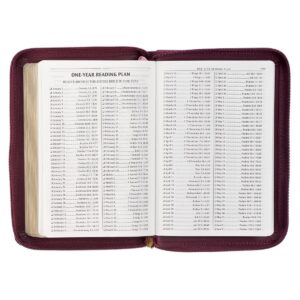 Maroon Compact King James Version Bible With Zipper Closure