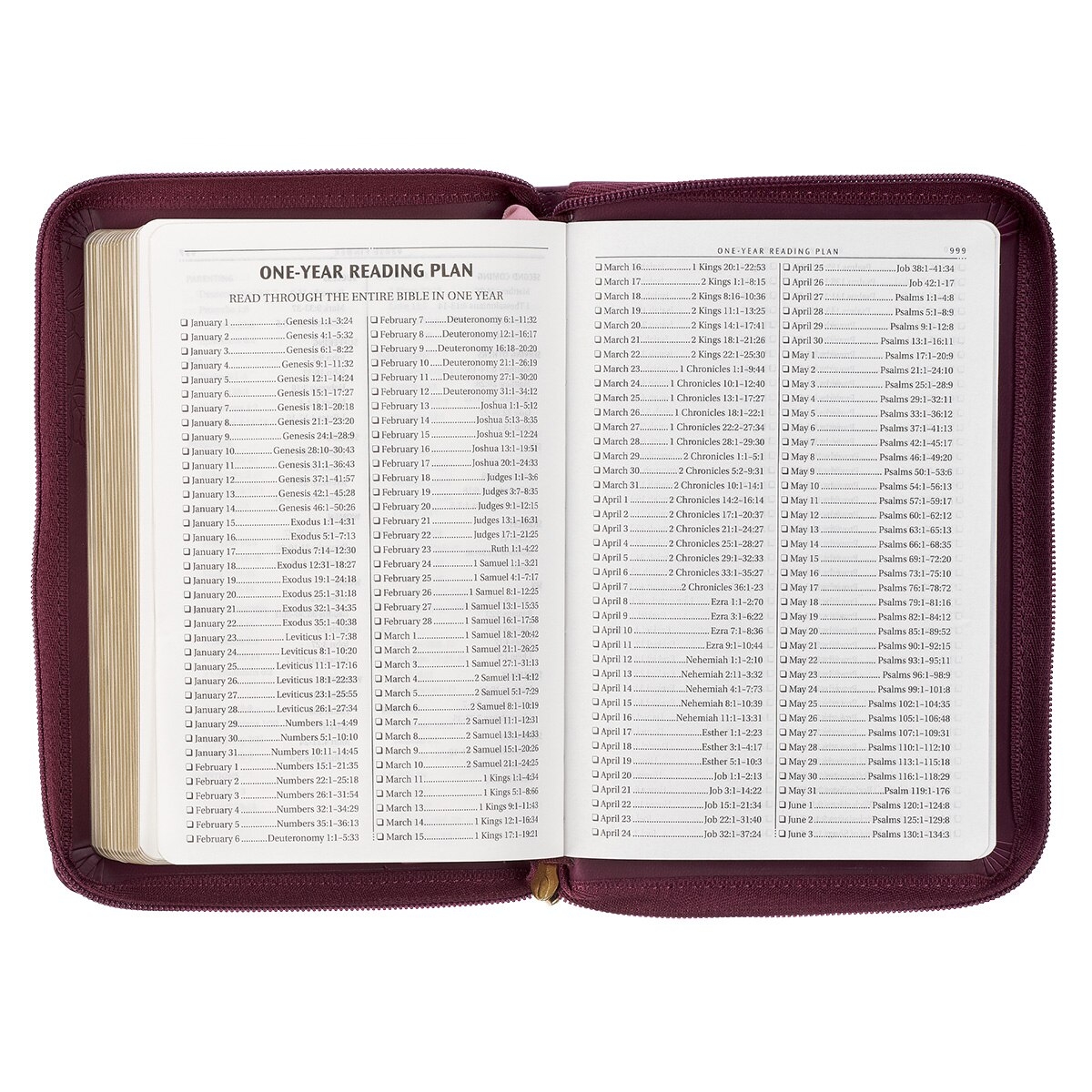 Maroon Compact King James Version Bible With Zipper Closure